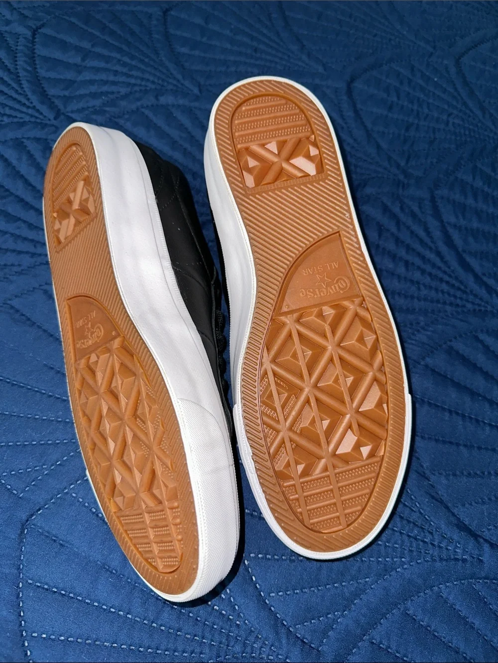 Converse Black Leather Sneakers with White Sole